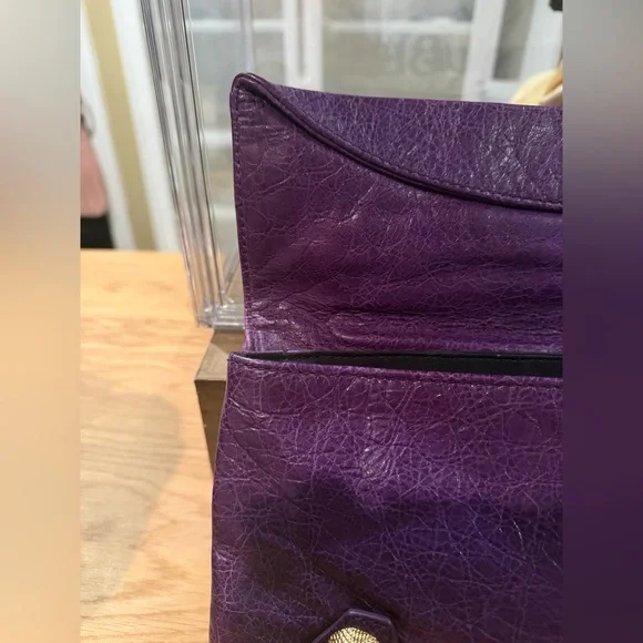 Balenciaga Purple Clutch with Giant Hardware - Picture 12 of 13